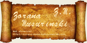 Zorana Mušurinski vizit kartica